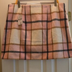 Forever 21 Pink and Brown Plaid Mini Skirt